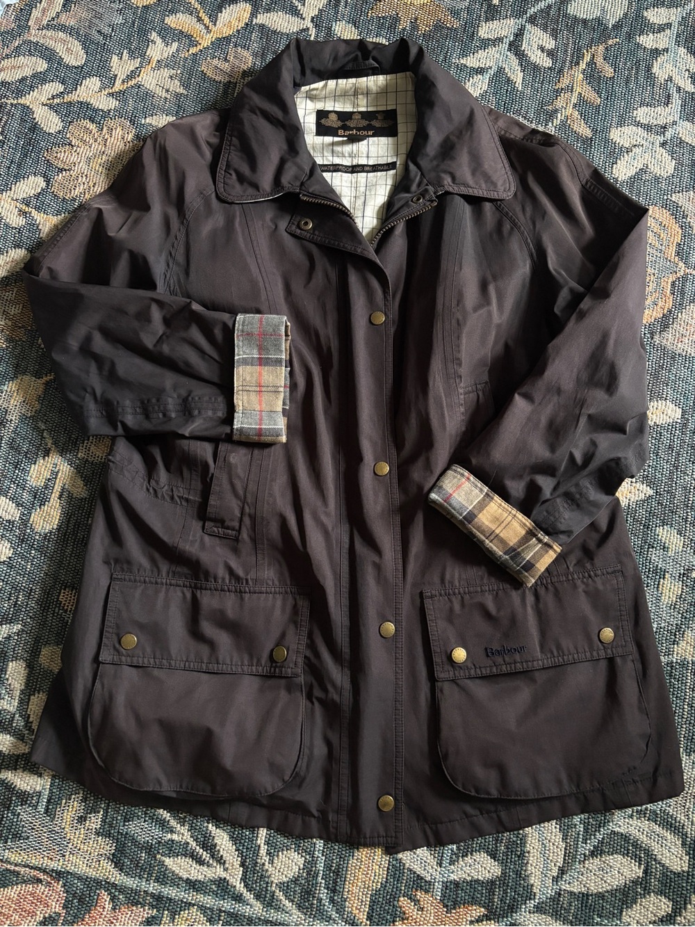 Barbour Cotton Touch Beadnell Women’s Waterproof Jacket Size 12